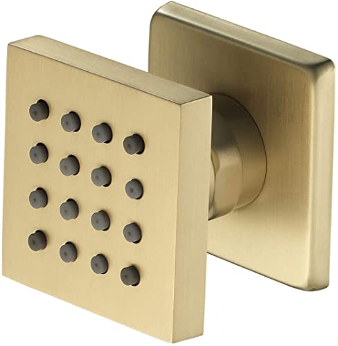 YRUIIA Massagedüse 2 Zoll Messing Seitenbrause Brause Einstellbar Köpermassagedüsen Wandbrause Wanddüse Regenbrause Shower Dusche Wanne Unterputz Jet Spray, Viele Farben Sind Verfügbar,Brushed Gold a von YRUIIA