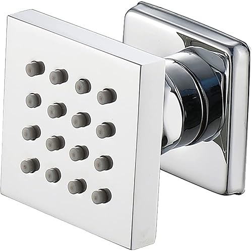 YRUIIA Seitenbrause Chrom Massagedüse Dusche 2 Zoll Messing Seitenbrause Brause Einstellbar Köpermassagedüsen Wandbrause Wanddüse Regenbrause Dusche Wanne Unterputz Jet Spray,1 pcs von YRUIIA