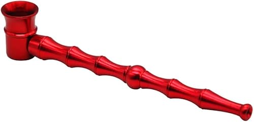 Räucherpfeifen Tabak Räucherpfeife Kräuterpfeifen Lange Metall Räucherpfeifen Tragbar Abnehmbar Kreative Metallpfeifen Räucherwerkzeug (Rot) von YRUISI