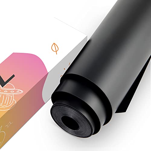 YRYM HT Vinylfolie Plotter 30.5cm x 427cm Selbstklebende Vinylfolie Plotter Rolle für Cricut, Cameo Cutter, Matte Black Selbstklebendes Vinyl für Schilder, Scrapbooking, Craft, Stanzen von YRYM HT