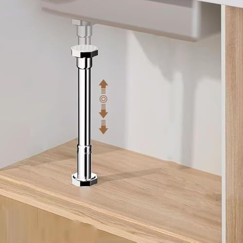 Unterbau-Spüle Klammern, Verstellbare Waschbecken-Stützstangen aus Metall for Badezimmer, Stützstange for Küchenspüle, Möbelbein, ohne Bohren von YRthongXy