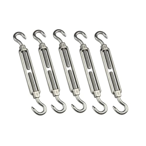 Wäscheleinen-Spanner, 5PCS Edelstahl 304 Spannschloss Haken und Haken Draht Seil Spannung Heavy Duty M5 M6 M8 von YRthongXy