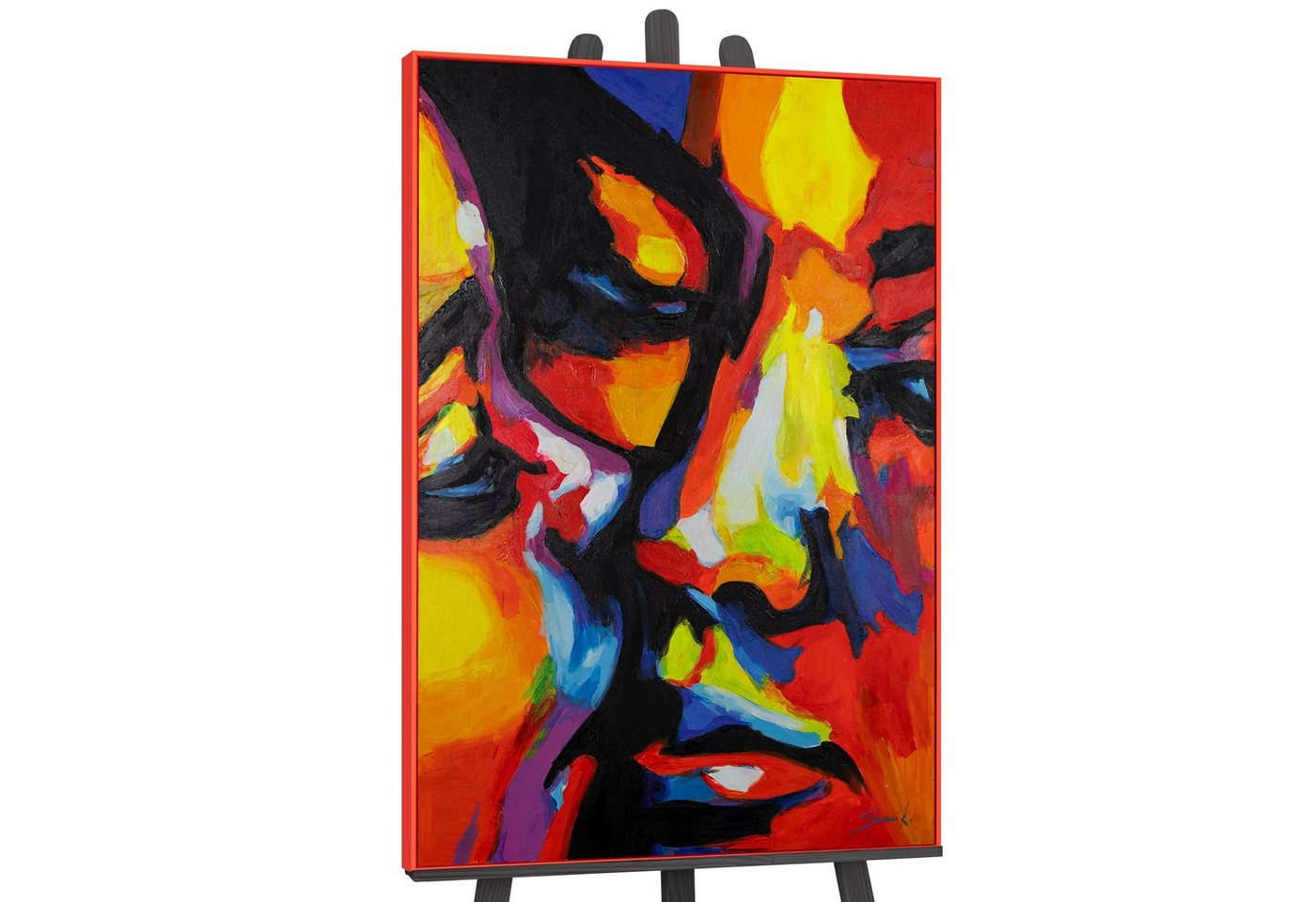 YS-Art Gemälde Farben der Liebe, Menschen, Abstraktes Leinwandbild eines Pärchen in Bunt mit Rahmen YS-Art Gemälde Farben der Liebe, Menschen, Abstraktes Leinwandbild eines Pärchen in Bunt mit Rahmen von YS-Art