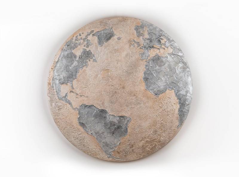 YS-Art Gemälde Planet, Erde, Neptun, Venus, Uranus, Weltall, Universum, rundes nachtleuchtendes Gemälde mit fluoreszierend Farben gemalt von YS-Art