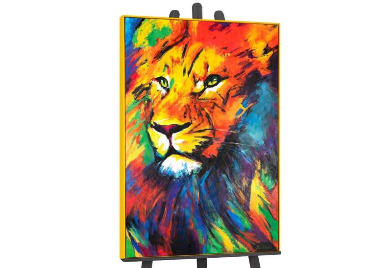 YS-Art Gemälde Löwenstärke, Abstraktion, Leinwandbild Löwe, König in Bunt mit Mähne YS-Art Gemälde Löwenstärke, Abstraktion, Leinwandbild Löwe, König in Bunt mit Mähne von YS-Art