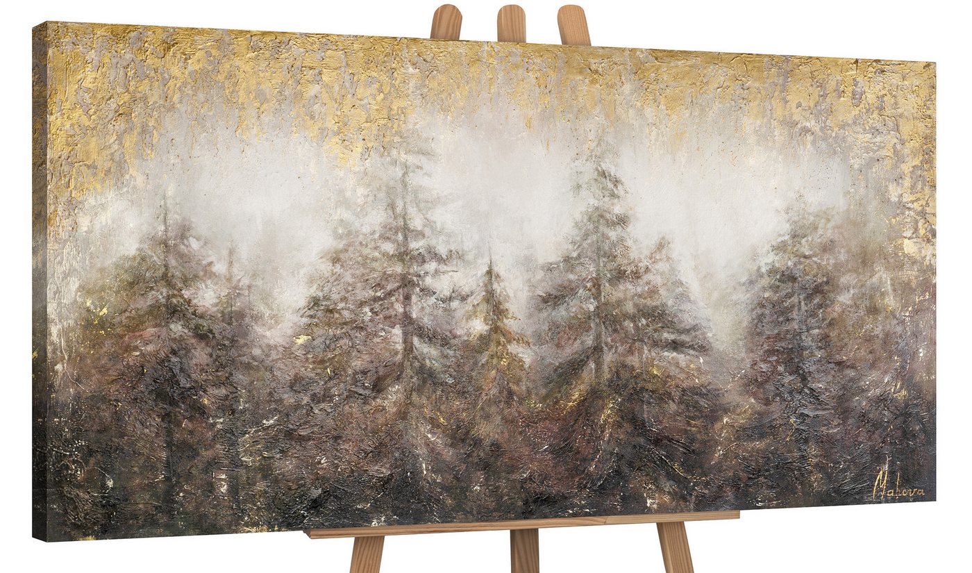 YS-Art Gemälde Morgen's im Wald, Landschaft, Baum Wald Tannen Leinwand Bild Handgemalt YS-Art Gemälde Morgen's im Wald, Landschaft, Baum Wald Tannen Leinwand Bild Handgemalt von YS-Art