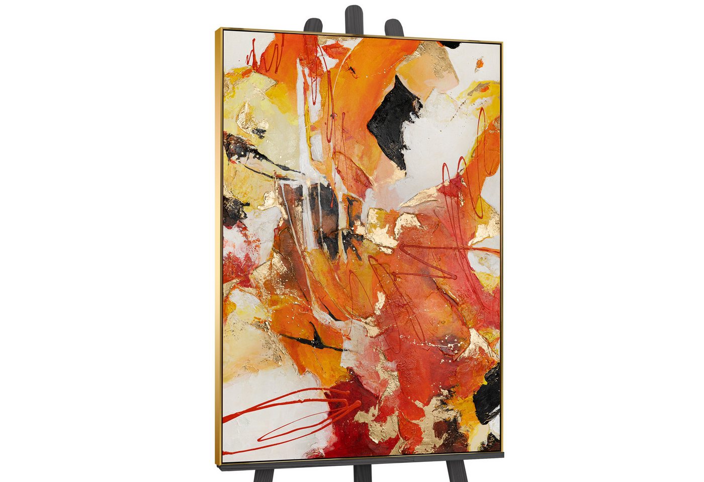 YS-Art Gemälde Orangene Explosion, Abstraktion von YS-Art