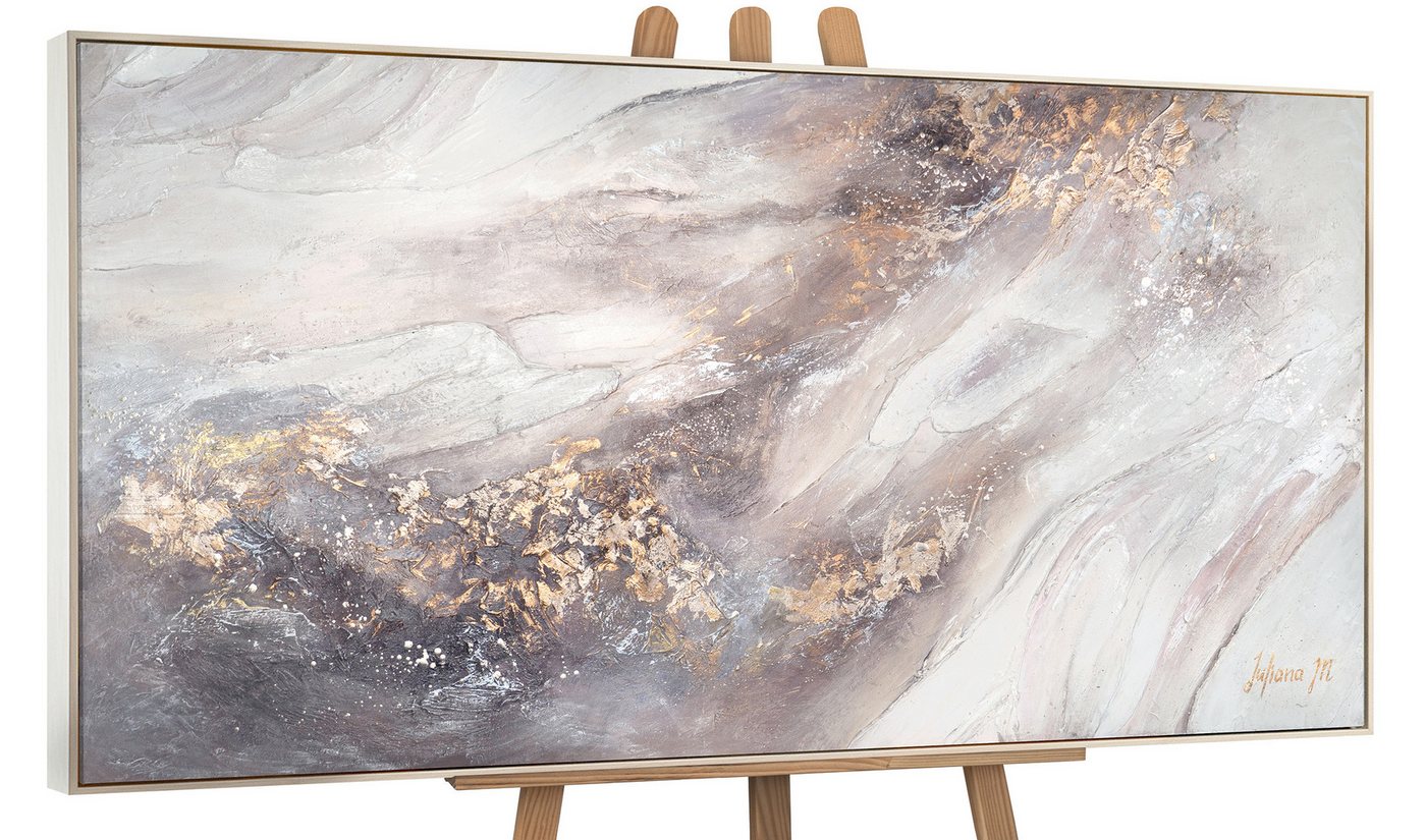 YS-Art Gemälde Relax, Abstrakte Bilder, Leinwand Bild Handgemalt Abstrakt Gold Lila Weiß YS-Art Gemälde Relax, Abstrakte Bilder, Leinwand Bild Handgemalt Abstrakt Gold Lila Weiß von YS-Art