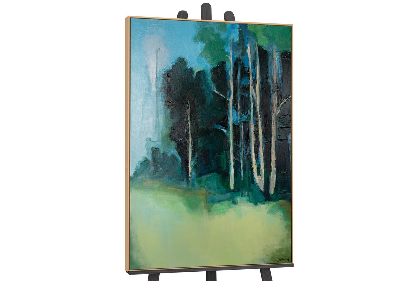YS-Art Gemälde Ruhiger Wald, Landschaft von YS-Art