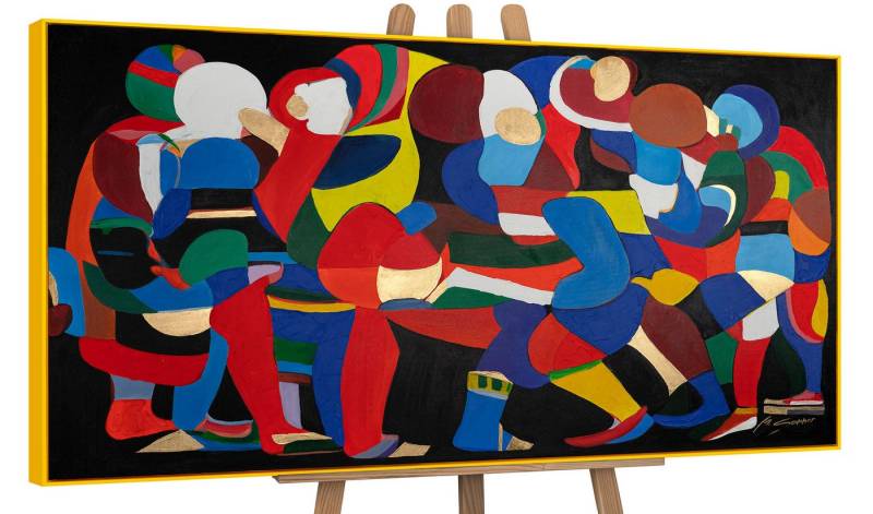 YS-Art Gemälde Tänze der Farben und Formen, Abstraktion, Abstraktes Leinwandbild von unterschiedlichen Menschen YS-Art Gemälde Tänze der Farben und Formen, Abstraktion, Abstraktes Leinwandbild von unterschiedlichen Menschen von YS-Art
