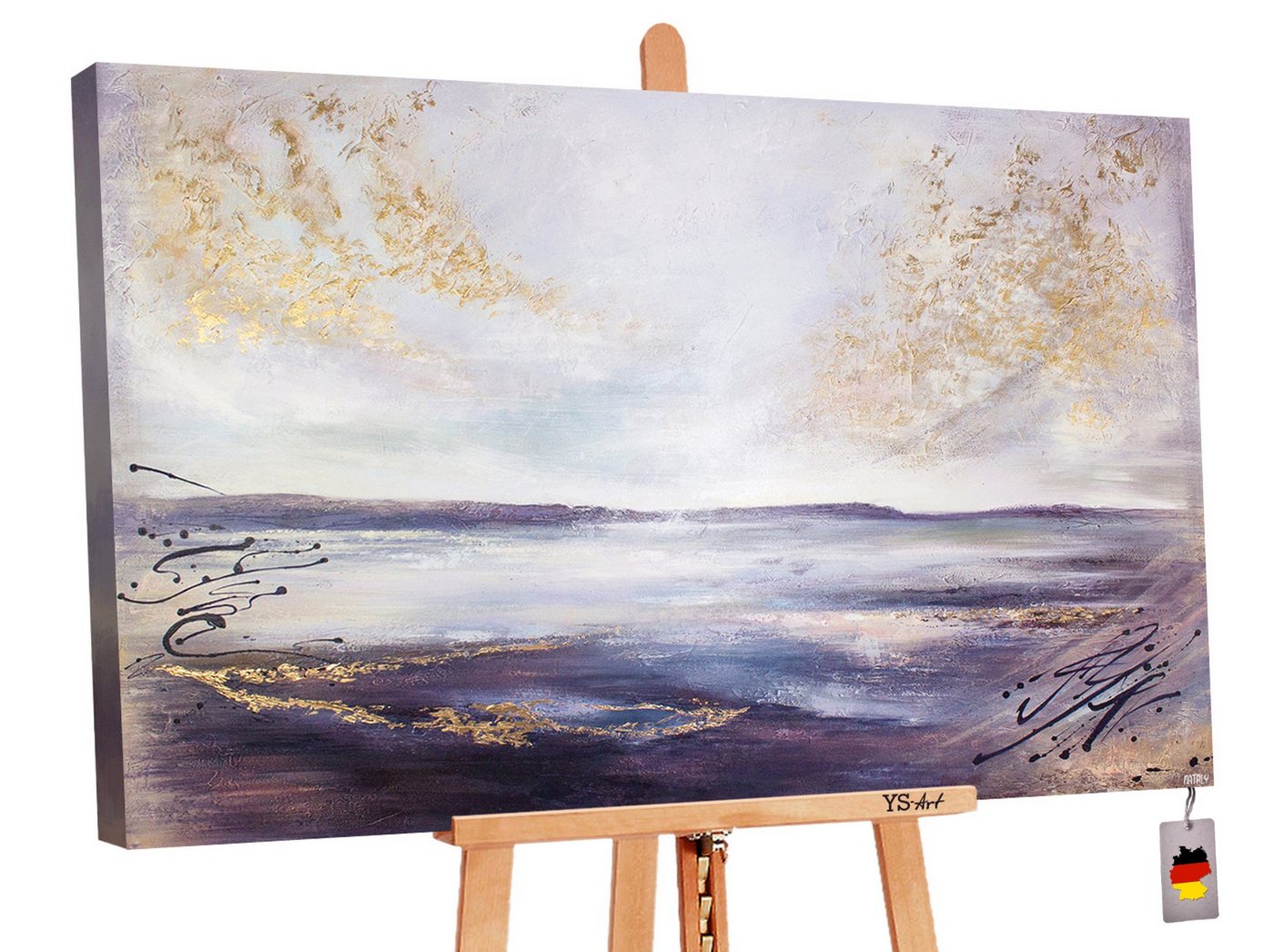 YS-Art Gemälde Meer-Weitblick, Landschaft, Meereslandschaft Leinwand Bild Handgemalt Meer Strand Wasser von YS-Art