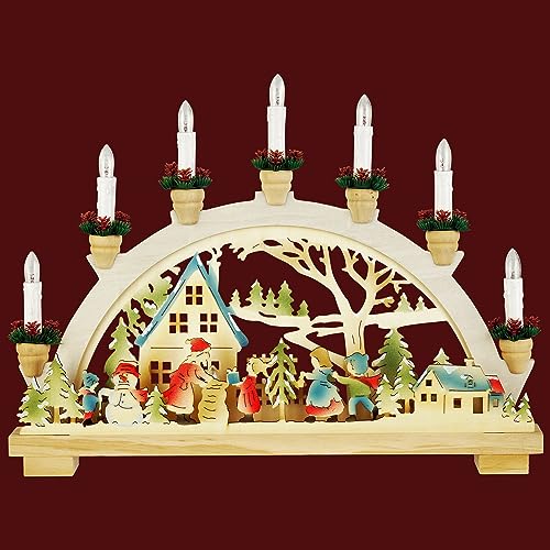 Schwibbogen Lichterbogen Leuchter "Bescherung" traditionelles Motiv Holzdeko Deko Weihnachten Advent Geschenk Dekoration Weihnachtsdeko Weihnachtsdekoration (10792N) von YS