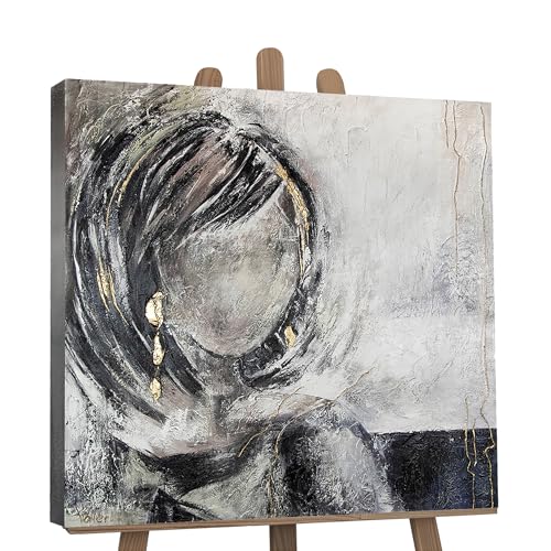 YS-Art Abstrakt Acryl Gemälde auf Leinwand Faszination handgemalt Wandbilder Wohnzimmer modern Wohndekor Bilder Büro schwarz weiß Frau echte Kunst 100x100 cm YS-Art Abstrakt Acryl Gemälde auf Leinwand Faszination handgemalt Wandbilder Wohnzimmer modern Wohndekor Bilder Büro schwarz weiß Frau echte Kunst 100x100 cm von YS