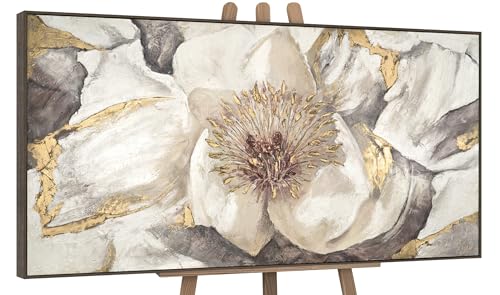 YS-Art Abstrakt Acryl Gemälde auf Leinwand Malve handgemalt Wandbilder Wohnzimmer modern Wohndekor Bilder Büro Praxis Beige Blumen Blüte echte Kunst mit Rahmen 100x50 cm YS-Art Abstrakt Acryl Gemälde auf Leinwand Malve handgemalt Wandbilder Wohnzimmer modern Wohndekor Bilder Büro Praxis Beige Blumen Blüte echte Kunst mit Rahmen 100x50 cm von YS