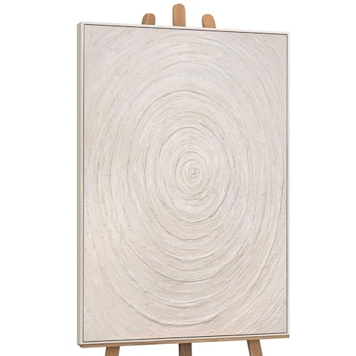 YS-Art Acryl Gemälde Echos der Zeit auf Leinwand Schöne handgemalt mit Rahmen Wandbild Wohnzimmer modern Wohndekor Bilder Büro echte Kunst 140x100 cm von YS