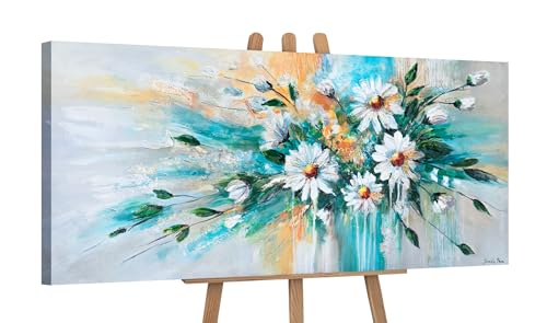 YS-Art Acryl Gemälde auf Leinwand Schöne Bilder blumen gemälde modern handgemalt Wandbild Schlafzimmer moderne Wohndekor echtes Kunstwerk 115x50 cm YS-Art Acryl Gemälde auf Leinwand Schöne Bilder blumen gemälde modern handgemalt Wandbild Schlafzimmer moderne Wohndekor echtes Kunstwerk 115x50 cm von YS