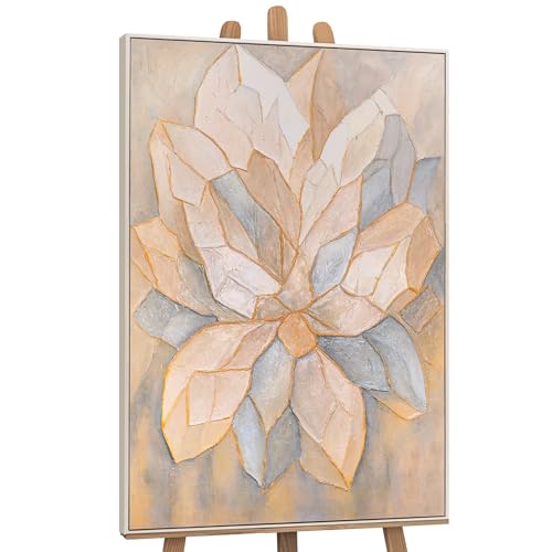 YS-Art Acrylbilder auf Leinwand Abstrakte Blume handgemalt Zart Farben Gemälde mit Rahmen Wandbild Wohnzimmer modernes Wohndekor echtes Kunstwerk 120x80 cm YS-Art Acrylbilder auf Leinwand Abstrakte Blume handgemalt Zart Farben Gemälde mit Rahmen Wandbild Wohnzimmer modernes Wohndekor echtes Kunstwerk 120x80 cm von YS