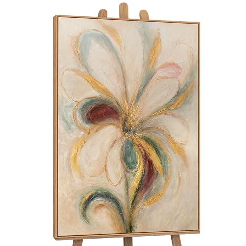 YS-Art Blume Acryl Gemälde auf Leinwand mit goldenem Akzent mit Rahmen Schöne Bilder handgemalt Wandbild Wohnzimmer moderne Wohndekor echtes Kunstwerk 140x100 cm YS-Art Blume Acryl Gemälde auf Leinwand mit goldenem Akzent mit Rahmen Schöne Bilder handgemalt Wandbild Wohnzimmer moderne Wohndekor echtes Kunstwerk 140x100 cm von YS