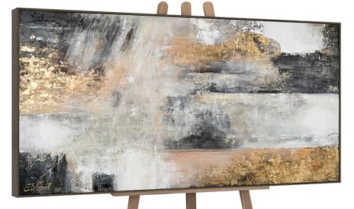 YS-Art Luxus Abstrakt Design Acryl Gemälde auf Leinwand Farbmagie handgemalt Wandbilder Wohnzimmer modern Wohndekor Bilder Büro gold grau echte Kunst 160x80 cm YS-Art Luxus Abstrakt Design Acryl Gemälde auf Leinwand Farbmagie handgemalt Wandbilder Wohnzimmer modern Wohndekor Bilder Büro gold grau echte Kunst 160x80 cm von YS