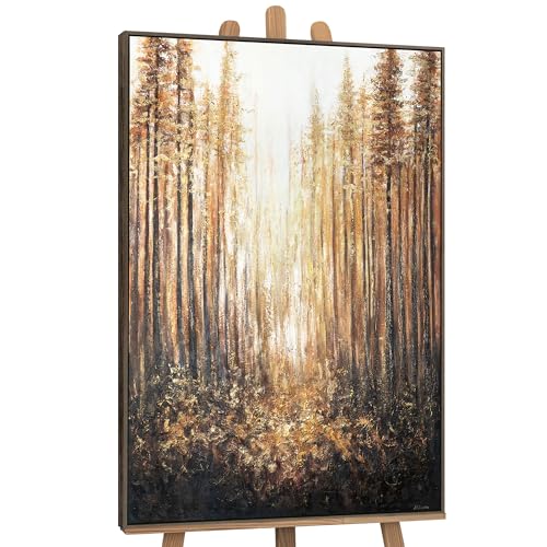 YS-Art Schöne Bunte Acryl Gemälde auf Leinwand mit Rahmen Waldglanz farbenfrohe handgemalt mit Gold Wandbild Wohnzimmer modern Wohndekor echte Kunst 120x80 cm YS-Art Schöne Bunte Acryl Gemälde auf Leinwand mit Rahmen Waldglanz farbenfrohe handgemalt mit Gold Wandbild Wohnzimmer modern Wohndekor echte Kunst 120x80 cm von YS