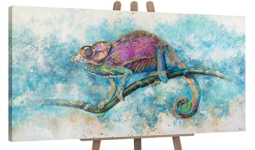 YS-Art XXL Abstrakt Acryl Gemälde auf Leinwand Leguan handgemalt Wandbilder blau grün violette Wohnzimmer modern Wohndekor Bilder Büro echte Kunst 140x70 cm YS-Art XXL Abstrakt Acryl Gemälde auf Leinwand Leguan handgemalt Wandbilder blau grün violette Wohnzimmer modern Wohndekor Bilder Büro echte Kunst 140x70 cm von YS