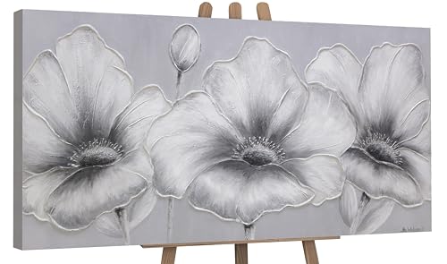 YS-Art XXL Abstrakt Acryl Gemälde auf Leinwand handgemalt Blumen Wandbilder Wohnzimmer Moderne minimalistisch grau Wohndekor Bilder Büro echte Kunst 160x80 cm YS-Art XXL Abstrakt Acryl Gemälde auf Leinwand handgemalt Blumen Wandbilder Wohnzimmer Moderne minimalistisch grau Wohndekor Bilder Büro echte Kunst 160x80 cm von YS