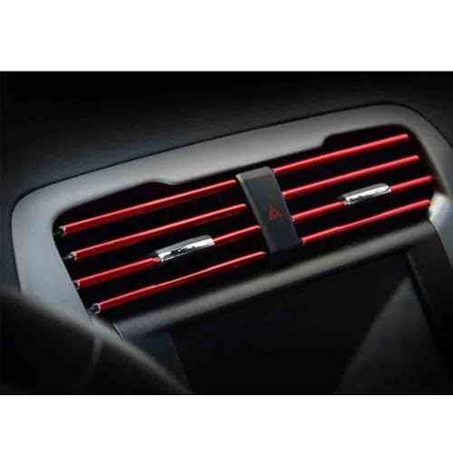 YSA ASF 10 Stücke 20 cm Auto Klimaanlage Steckdose Dekorative Auto Styling Auto Türkante Eckenschutz U Form Zierleiste Dekorstreifen Dekoration Abdeckung(Rot) von YSA ASF