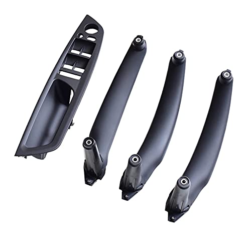 YSA ASF Auto Styling Links Rechts Innentür Zuggriff Innenverkleidung Mit Abdeckleiste Zubehör Für X5 E70 LCI X6 E71 E72 Griffabdeckung(Black-4pcs) von YSA ASF