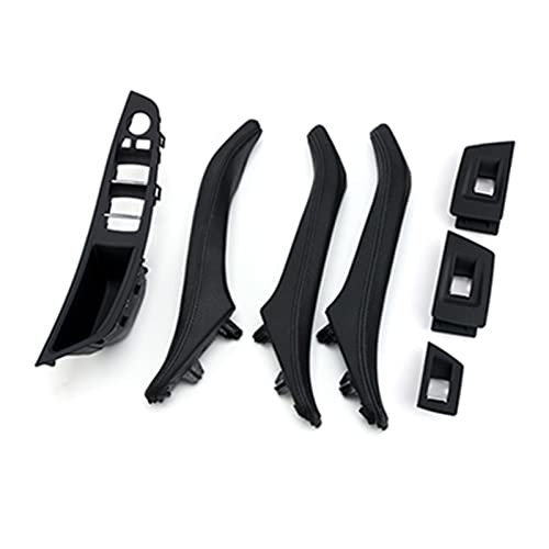 YSA ASF Für F10 F11 5 Serie 6 Farben Ledergriffe Innenverkleidung Ziehen Verkleidung Autoinnentürgriff Griffabdeckung(Schwarz) von YSA ASF