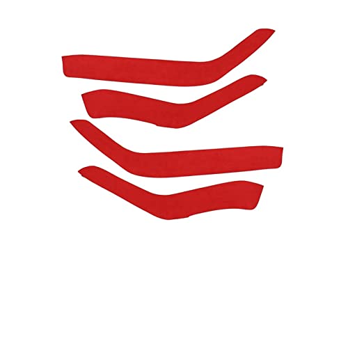 YSA ASF Für Tesla Für Model 3 Für Model3 2021 Auto Türinnengriff Seite Wildleder Drehen Pelz Dekorative Aufkleber Autoinnenausstattung Griffabdeckung(M3-GM31L RED) von YSA ASF