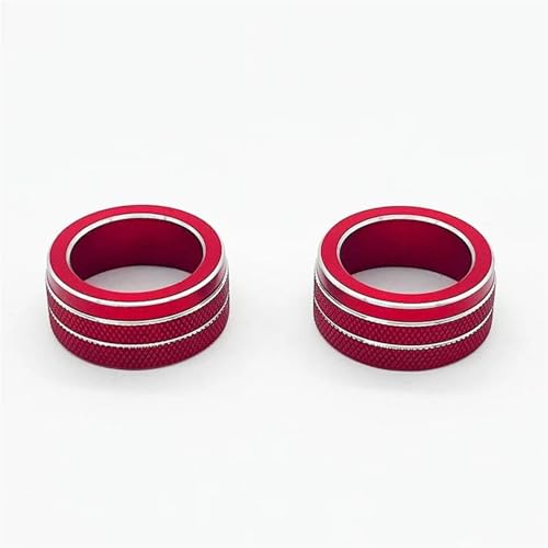 YSA ASF Für Toyota Für Corolla 2022 2021 2020 Ac Klima Control Knob Caps Klimaanlage Radio Lautstärke Taste Ring Abdeckung Zubehör Dekoration Abdeckung(Rot) von YSA ASF