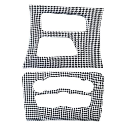 YSA ASF for Dodge for Charger 2015-2023 Carbon Fiber Look Central Control Gear Shift Panel &Central Control Air Conditioning Cover Stickers Dekoration Abdeckung(Black White) von YSA ASF