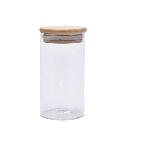 YSANO 1 Stück Glas mit Bambusdeckel, versiegelter Kanister, Lebensmittelaufbewahrungsflaschen, Behälter, Aufbewahrung, Snacks, Vorratsflaschen, Süßigkeiten-Aufbewahrungsgläser (Color : 300ml) von YSANO
