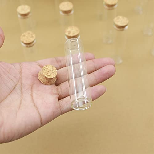 YSANO 24 Stück/Los Durchmesser 22 mm kleine Dragees Glasflasche Glasgefäße Korken Reagenzglas Stopfen Gewürzbehälter Hochzeit DIY kleine Gläser (Color : 70mm 15ml) von YSANO