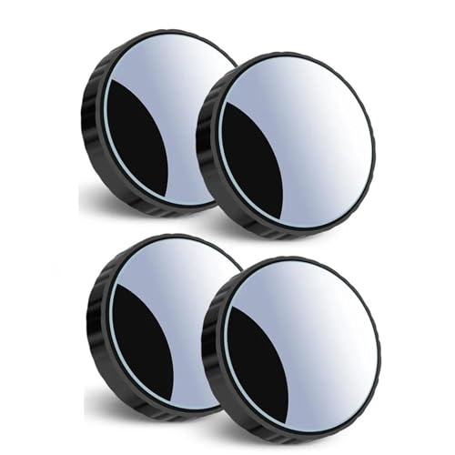 YSASFZX Auto Spiegelglas 360-Grad-Auto-Rückspiegel HD Assist Umkehr-Saugnapf-Reflektor Big Vision Wasserdichter Toter-Winkel-Spiegel Spiegelglas Ersatz(Schwarz) von YSASFZX