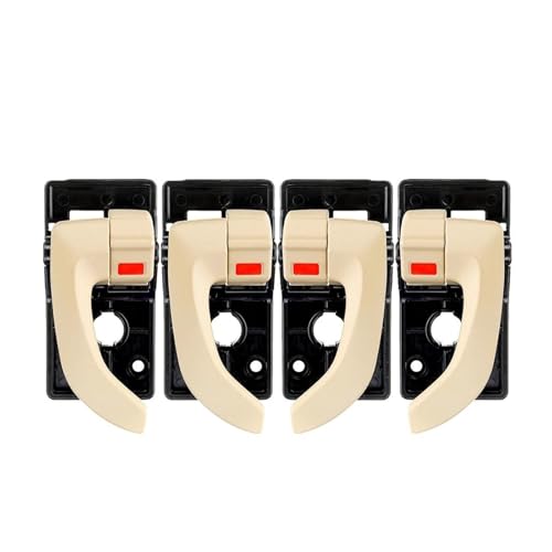 YSASFZX Türinnengriff Auto Innen Türgriff Links Rechts Vorne Hinten Chrom Für Hyundai Für Tucson 2005 2006 2007 2008 2009 Türinnenverkleidung Türgriff(4Pcs Set Beige) von YSASFZX