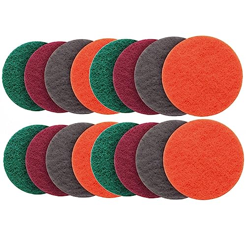 YSBRYD 16-Teiliges Schleifvlies-Set Schleifwerkzeuge Polierpads 5 für, Edelstahl, MöBel, KöRnung 180 400 800 1500 von YSBRYD