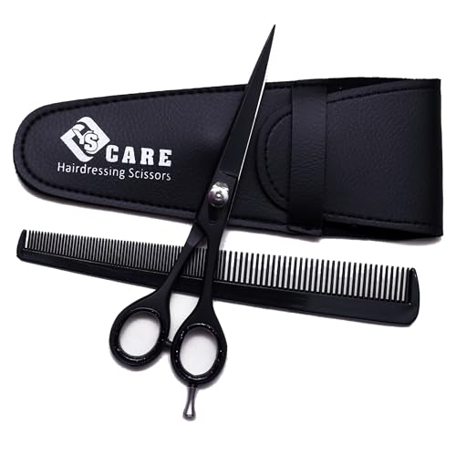 YSCARE Bartschere Haarschere Schnurrbartschere Premium Friseurschere Extra Scharfe Haarschneide Friseurschere Edelstahl (6.5") von YSCARE
