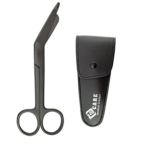 YSCARE Chirurgische professionelle Verbandschere Blasenverbände, Pflegeschere, Chirurgischer Edelstahl, Schüler-Trainingsschere (Schwarz, 16.5 cm) von YSCARE