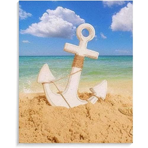 YSCOLOR Malen Nach Zahlen Für Erwachsene Anker Am Strand Diy-Kits Für Anfänger Acryl-Ölgemälde Auf Leinwand Kunsthandwerk Für Die Wanddekoration Zu Hause 40X50cm YSCOLOR Malen Nach Zahlen Für Erwachsene Anker Am Strand Diy-Kits Für Anfänger Acryl-Ölgemälde Auf Leinwand Kunsthandwerk Für Die Wanddekoration Zu Hause 40X50cm von YSCOLOR