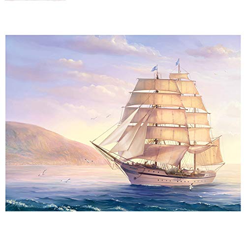 YSCOLOR Diamant Painting 5D DIY Diamant Mosaik Malerei Segelboot Am Meer Perlen Kreuzstich Kits Diamant Stickerei Schiff Bild Von Strass Wohnkultur 30X40Cm von YSCOLOR