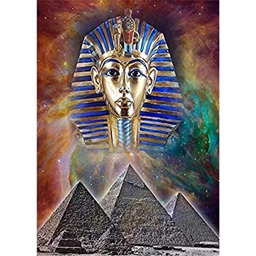 YSCOLOR Diamant Painting 5D Diamant Malerei Pyramide Und Pharaonen Von Ägypten Diy Farbe Mit Vollem Bohrer Runder Diamant Für Erwachsene Geschenk Und Wandkunst Dekoration 30x40cm von YSCOLOR