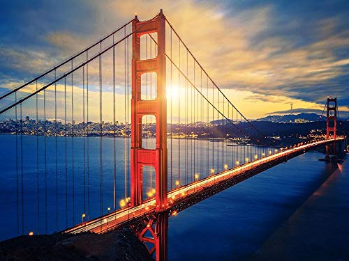 YSCOLOR Diamant Painting 5D Volle Runde Golden Gate Bridge Weihnachten Bild Diamant Mosaik Stickerei 3D Stadt Nachtszene Diamant Malerei Raumdekor 30X40Cm YSCOLOR Diamant Painting 5D Volle Runde Golden Gate Bridge Weihnachten Bild Diamant Mosaik Stickerei 3D Stadt Nachtszene Diamant Malerei Raumdekor 30X40Cm von YSCOLOR
