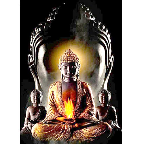 YSCOLOR Diamant Painting Buddha Mönch DIY 5D Diamant Malerei Voller Runder Diamant Mosaik Bild Runde Diamant Stickerei Religionen Muster Strass 30X40Cm von YSCOLOR