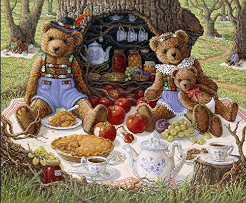 YSCOLOR Diamant Painting DIY 5D Diamant Malerei Voller Runder Diamant Cartoon Teddybär Stickerei Kreuzstich Strass 2019 Malerei Dekor Geschenk 30X40cm von YSCOLOR