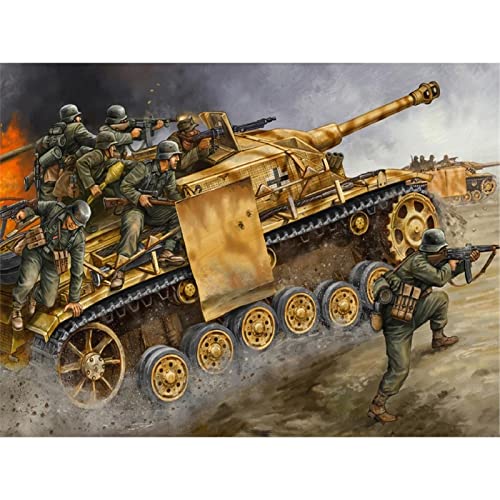 YSCOLOR Diamant Painting DIY Diamant Stickerei Weltkrieg Wehrmacht Waffen Panzer Militär Diamant Malerei Kreuz Voll Dekoration Zubehör 30X40cm von YSCOLOR