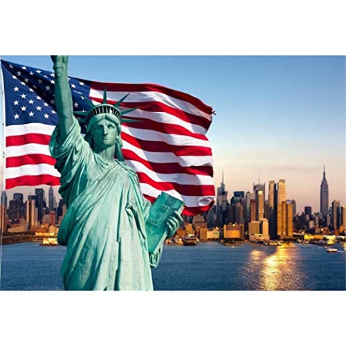 YSCOLOR Diamant Painting Diy 5D Diamant Malerei Kits Für Erwachsene Hintergrund Amerikanische Flagge Freiheitsstatue York City Scenesss Gemälde 30x40cm von YSCOLOR