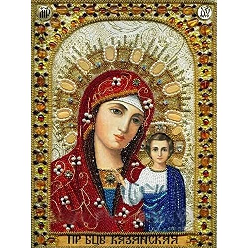 YSCOLOR Diamant Painting Handwerk Voller Diamanten Kreuzstich Neue DIY 5D Diamant Malerei Dekoration 2019 Stickerei Religiöse Ikonen Unsere Dame Jesus 30X40cm von YSCOLOR