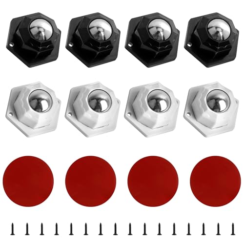 YSDMY 8 Stück Möbelrollen 20mm Rollen für Möbel,360 Grad Rollen für Küchengeräte Selbstklebendes Rollenrad Kugelrollen für Möbel,Mini Möbelrollen Rollen für Kleinmöbel Mülleimerbox (Schwarz+Weiß) YSDMY 8 Stück Möbelrollen 20mm Rollen für Möbel,360 Grad Rollen für Küchengeräte Selbstklebendes Rollenrad Kugelrollen für Möbel,Mini Möbelrollen Rollen für Kleinmöbel Mülleimerbox (Schwarz+Weiß) von YSDMY