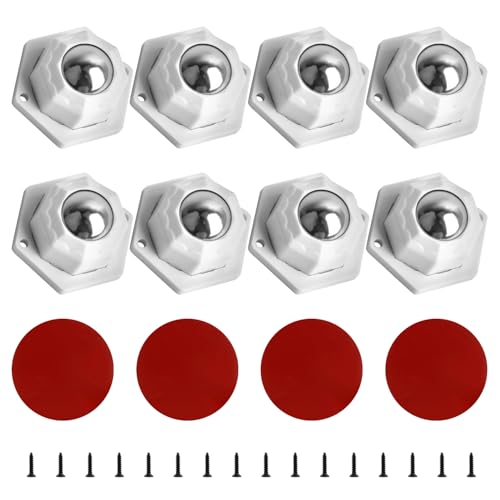 YSDMY 8 Stück Möbelrollen 20mm Rollen für Möbel,360 Grad Rollen für Küchengeräte Selbstklebendes Rollenrad Kugelrollen für Möbel，Rollen für Kleinmöbel Mülleimerbox von YSDMY